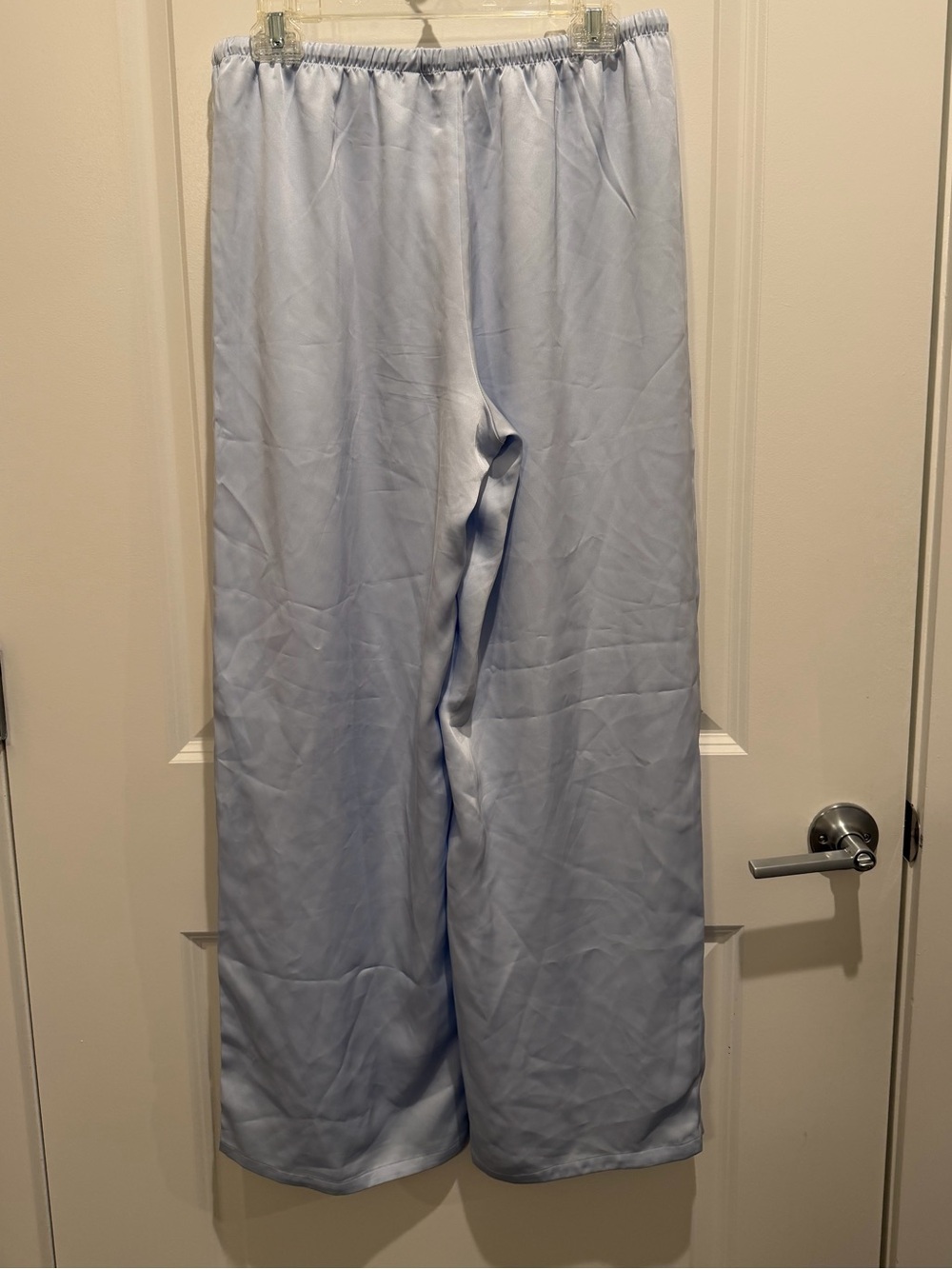 Aritzia Satin Wide-Leg Pant - Pale Blue - Picture 6 of 7